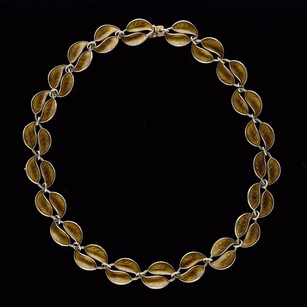 David Andersen Vermeil Silver and Guilloche Enamel Necklace