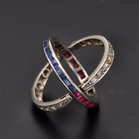 18ct White Gold Art Deco Day & Night Ring