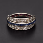 18ct White Gold Art Deco Day & Night Ring