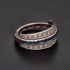 18ct White Gold Art Deco Day & Night Ring