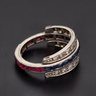 18ct White Gold Art Deco Day & Night Ring