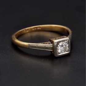18ct Yellow Gold Solitaire Diamond Ring