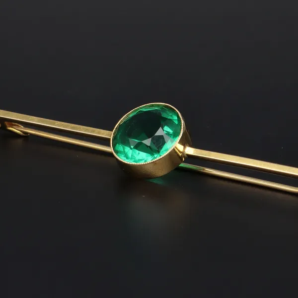 Antique Art Deco 15ct Gold Bar Brooch