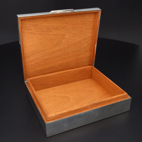 Vintage Silver Engine Turned Box