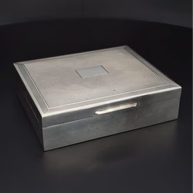 Vintage Silver Engine Turned Box