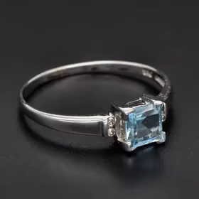 Gold Topaz Diamond Ring