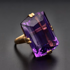 9ct Gold Statement Amethyst Ring