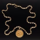 9ct Gold Mount George V Full Sovereign Necklace