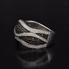 18ct White Gold Black and White Diamond Ring