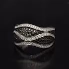 18ct White Gold Black and White Diamond Ring