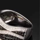 18ct White Gold Black and White Diamond Ring