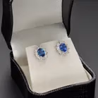 18ct Gold Sapphire and Diamond Earrings