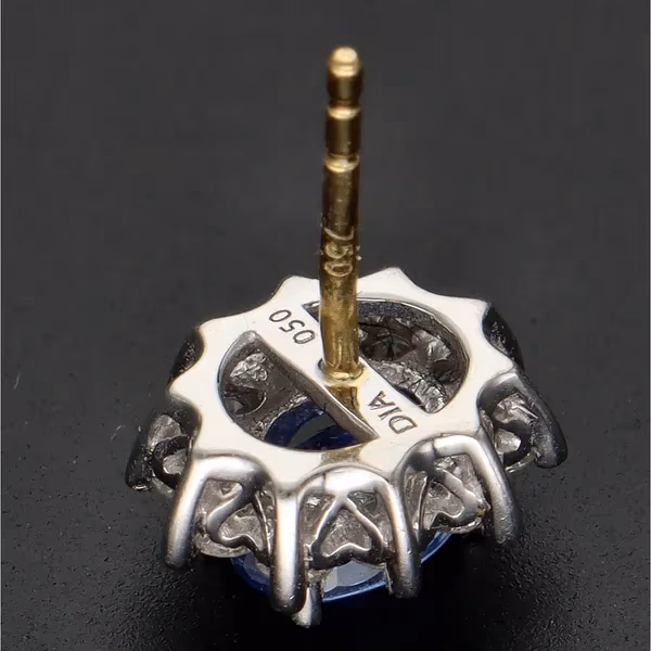 18ct Gold Sapphire and Diamond Earrings