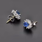 18ct Gold Sapphire and Diamond Earrings