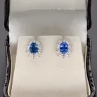 18ct Gold Sapphire and Diamond Earrings