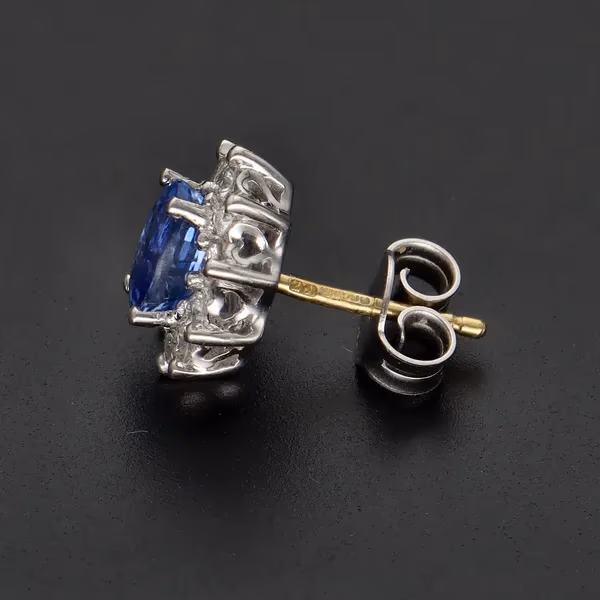 18ct Gold Sapphire and Diamond Earrings
