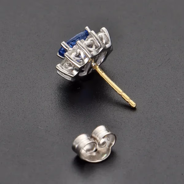 18ct Gold Sapphire and Diamond Earrings