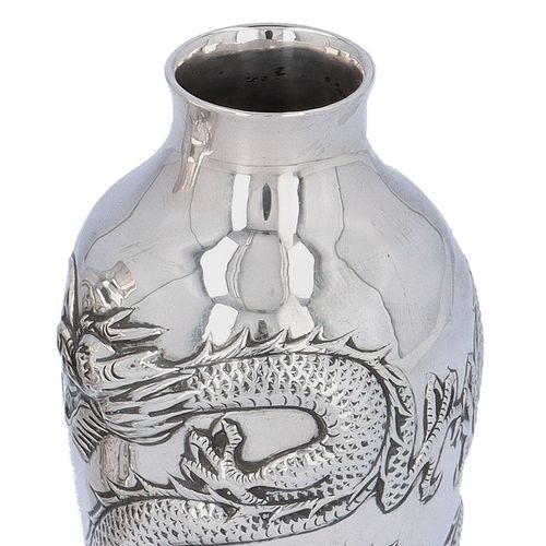 Pair of Chinese Silver Vases image-4