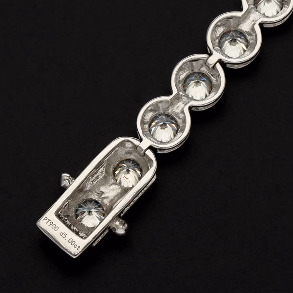 Platinum 5.0ct Diamond Tennis Line Bracelet
