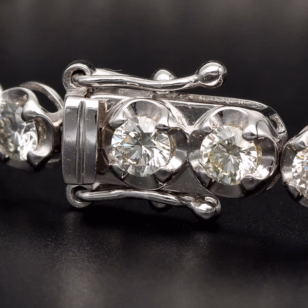 Platinum 5.0ct Diamond Tennis Line Bracelet