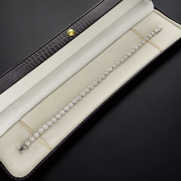 Platinum 5.0ct Diamond Tennis Line Bracelet