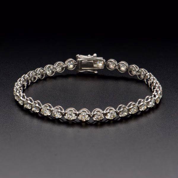 Platinum 5.0ct Diamond Tennis Line Bracelet