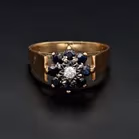 Retro Gold Sapphire Diamond Ring