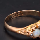9ct Gold Opal & Pearl Ring