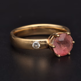 9ct Yellow Gold Pink Tourmaline Ring