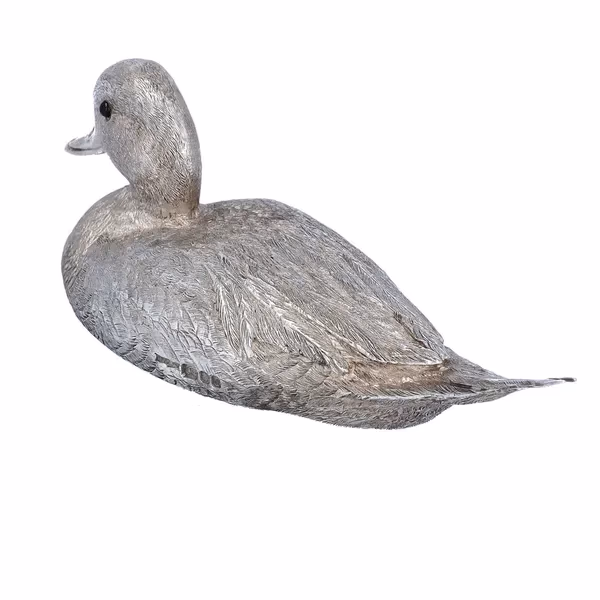 Rare Silver Cast Model of Pintail Duck
