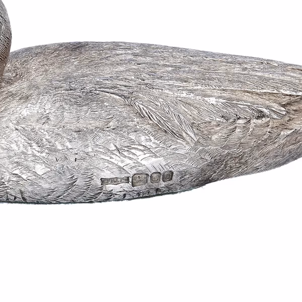 Rare Silver Cast Model of Pintail Duck