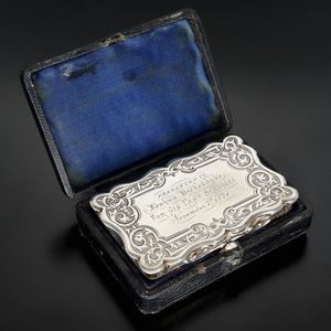 Victorian Silver Snuff Box in its Original Case