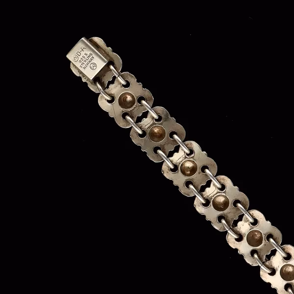 David Andersen Silver Gilt and White Enamel Bracelet