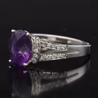 18ct Gold Amethyst, Diamond Ring