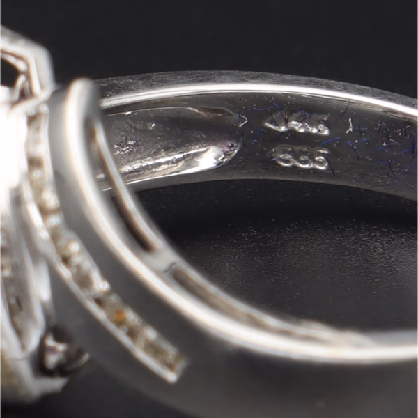 14ct White Gold Amethyst and Diamond Ring