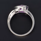 14ct White Gold Amethyst and Diamond Ring