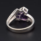 14ct White Gold Amethyst and Diamond Ring