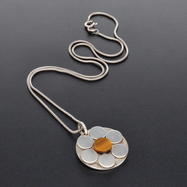 Danish Silver & Tiger's Eye Pendant