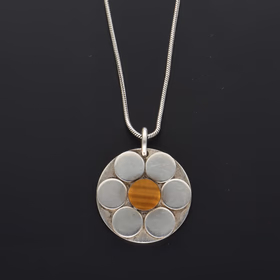 Danish Silver & Tiger's Eye Pendant
