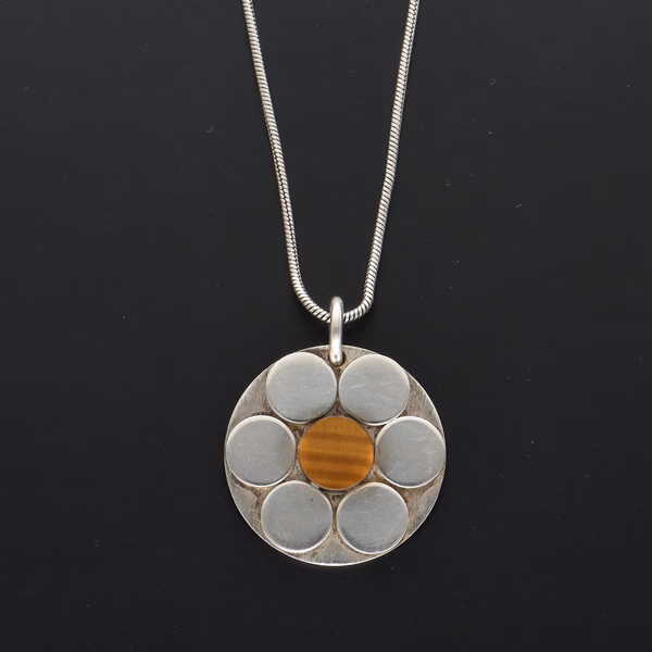 Danish Silver & Tiger's Eye Pendant