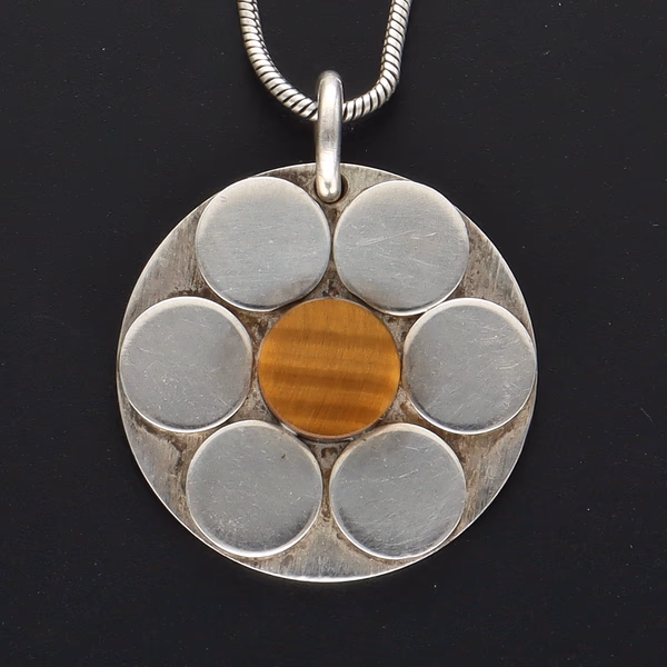 Danish Silver & Tiger's Eye Pendant