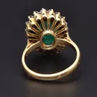 18ct Yellow Gold Emerald & Diamond Ring