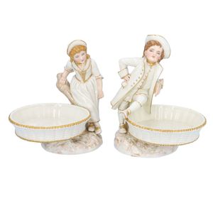 Pair of Royal Worcester Figural Comports