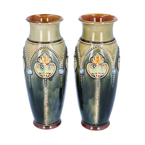 Pair of Royal Doulton Lambeth Vases by Minnie Webb image-2