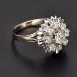 18ct White Gold Fancy Diamond Cluster Ring