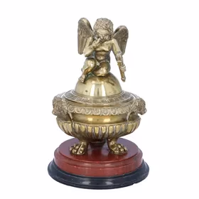 Antique Gilt Bronze Inkwell