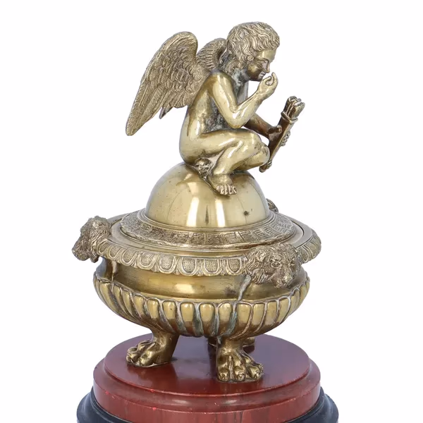 Antique Gilt Bronze Inkwell