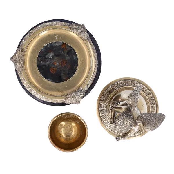 Antique Gilt Bronze Inkwell