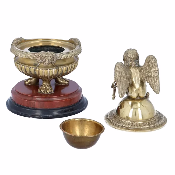Antique Gilt Bronze Inkwell
