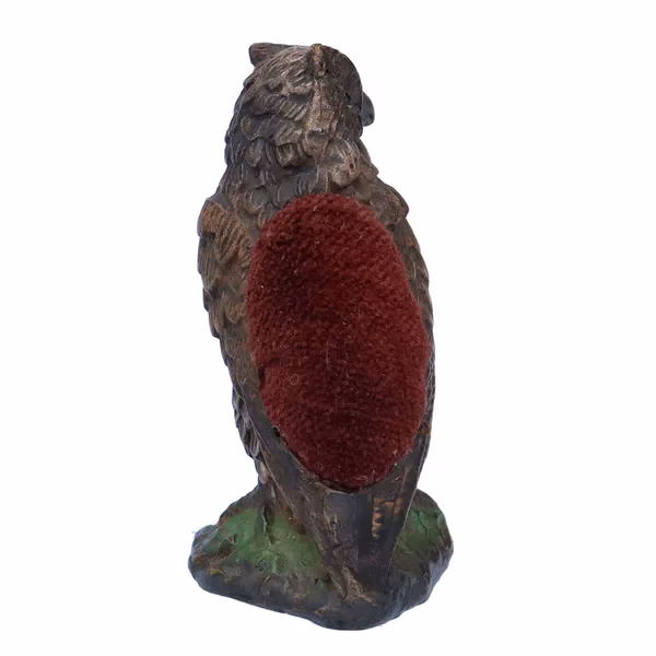 19th Century Franz Bergman Bronze Owl Pin Cushion